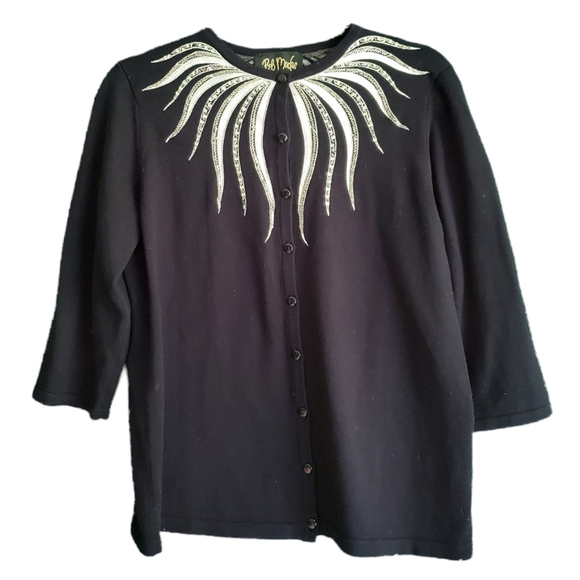 Bob Mackie Sweaters - 𝗕𝗢𝗕 𝗠𝗔𝗖𝗞𝗜𝗘 • wearable art sequined sunburst cardigan